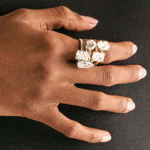 rings carousel mined diamond