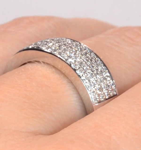 18K White Gold Diamond Pave Ring 0.45ct H/si