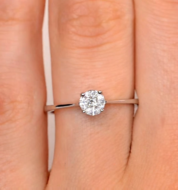 Galileo 0.50ct Look Diamond 0.17ct And Platinum Ring
