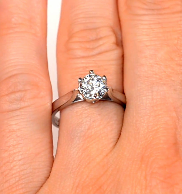 1.5ct Diamond Engagement Ring Low Set Chloe Lab F/VS1 Platinum