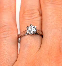 2 Carat Diamond Engagement Ring Low Set Chloe Lab F/VS1 Platinum