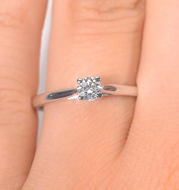 Engagement Ring Certified Elysia Platinum Diamond 0.25CT G/VS