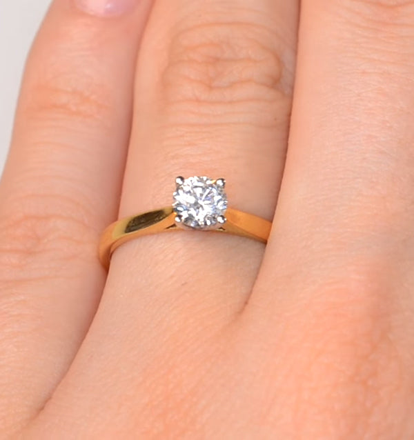 Engagement Ring Certified 0.50CT Elysia 18K Gold G/SI2