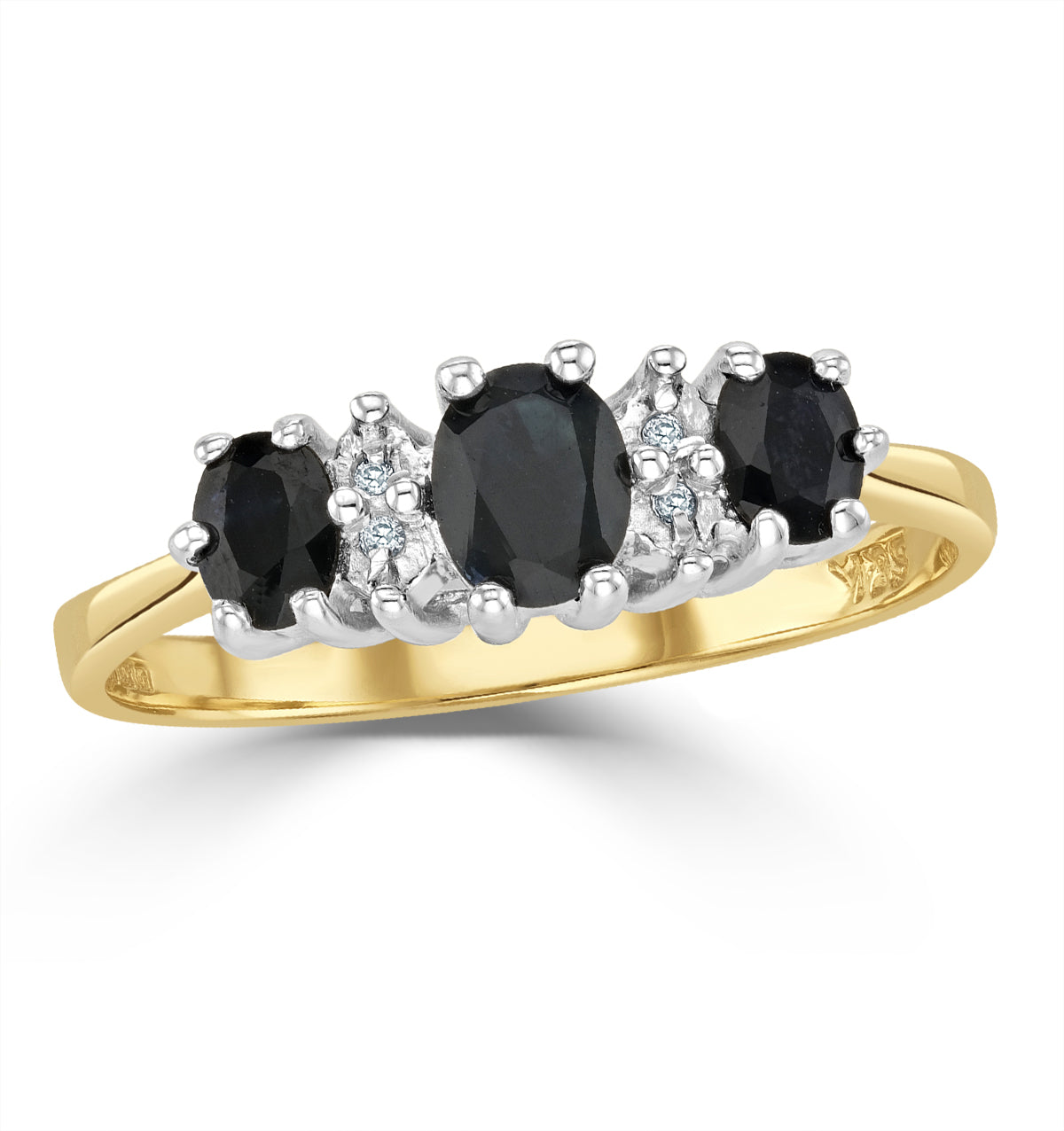 Sapphire 1.00ct And Diamond 9K Gold Ring