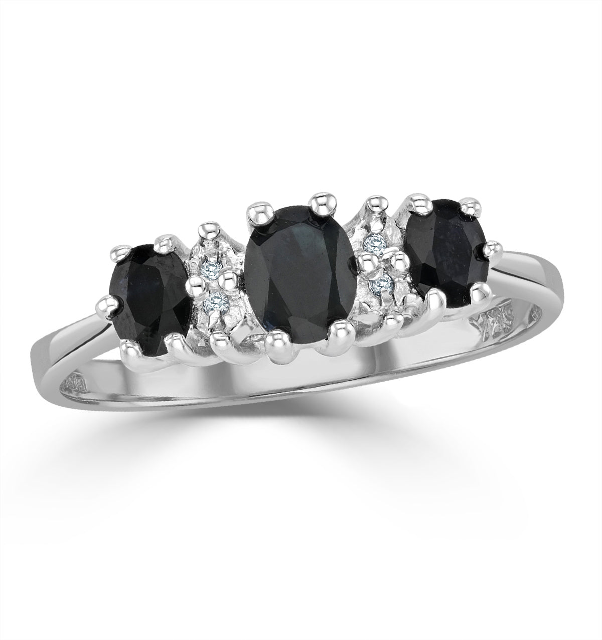 Sapphire 1.00ct And Diamond 9K White Gold Ring