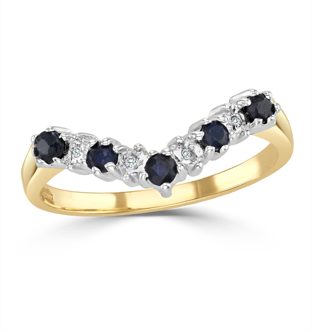 Sapphire 0.25ct And Diamond 9K Gold Ring