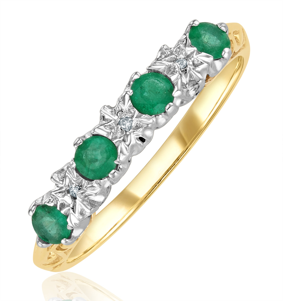 Emerald 0.28ct 9K Ring