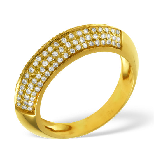 18K Gold Diamond Pave Ring 0.32ct H/si