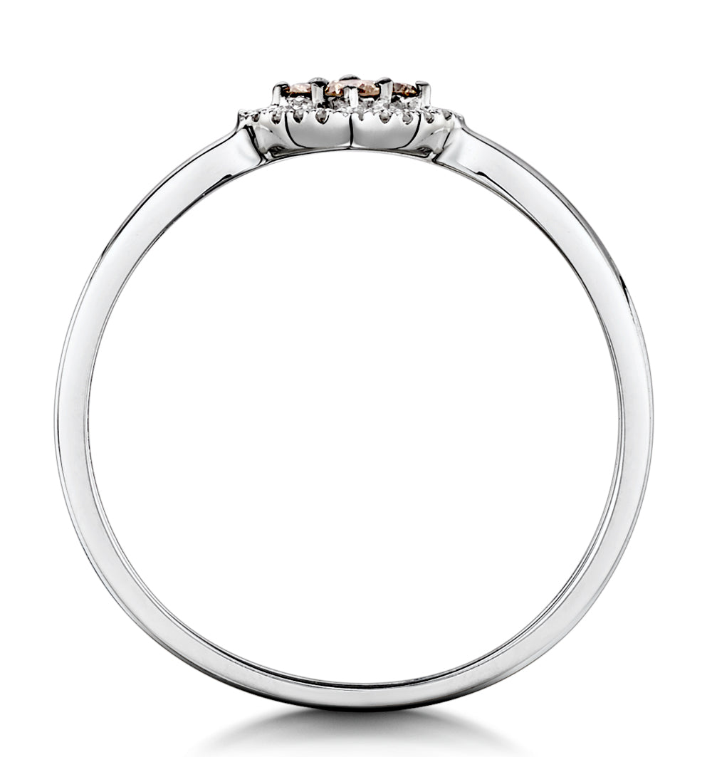 stellato champagne halo diamond ring 015ct in 9k white gold