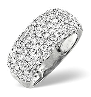 18K White Gold Pave Ring 1.35CT H/Si