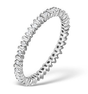 9K White Gold Diamond Claw Set Full Eternity - E4831