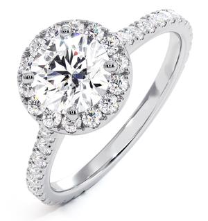 2.30ct Reina Lab Diamond Halo Engagement Ring in 18K White Gold G/SI1