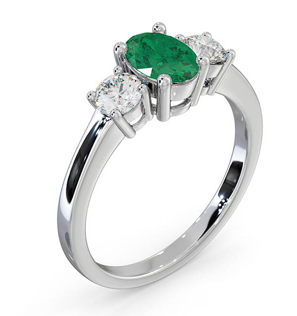 Emerald 0.70ct And Diamond 0.50ct Platinum Ring - Item FET23-GS